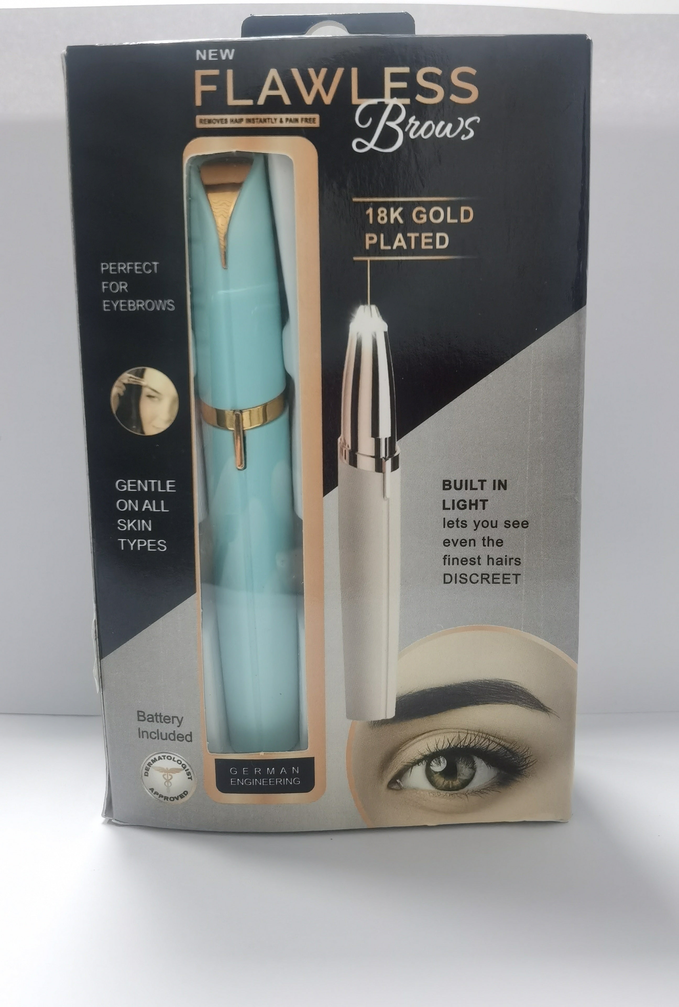 Depiladora eléctrica de cejas con luz LED – Indolora y portátil