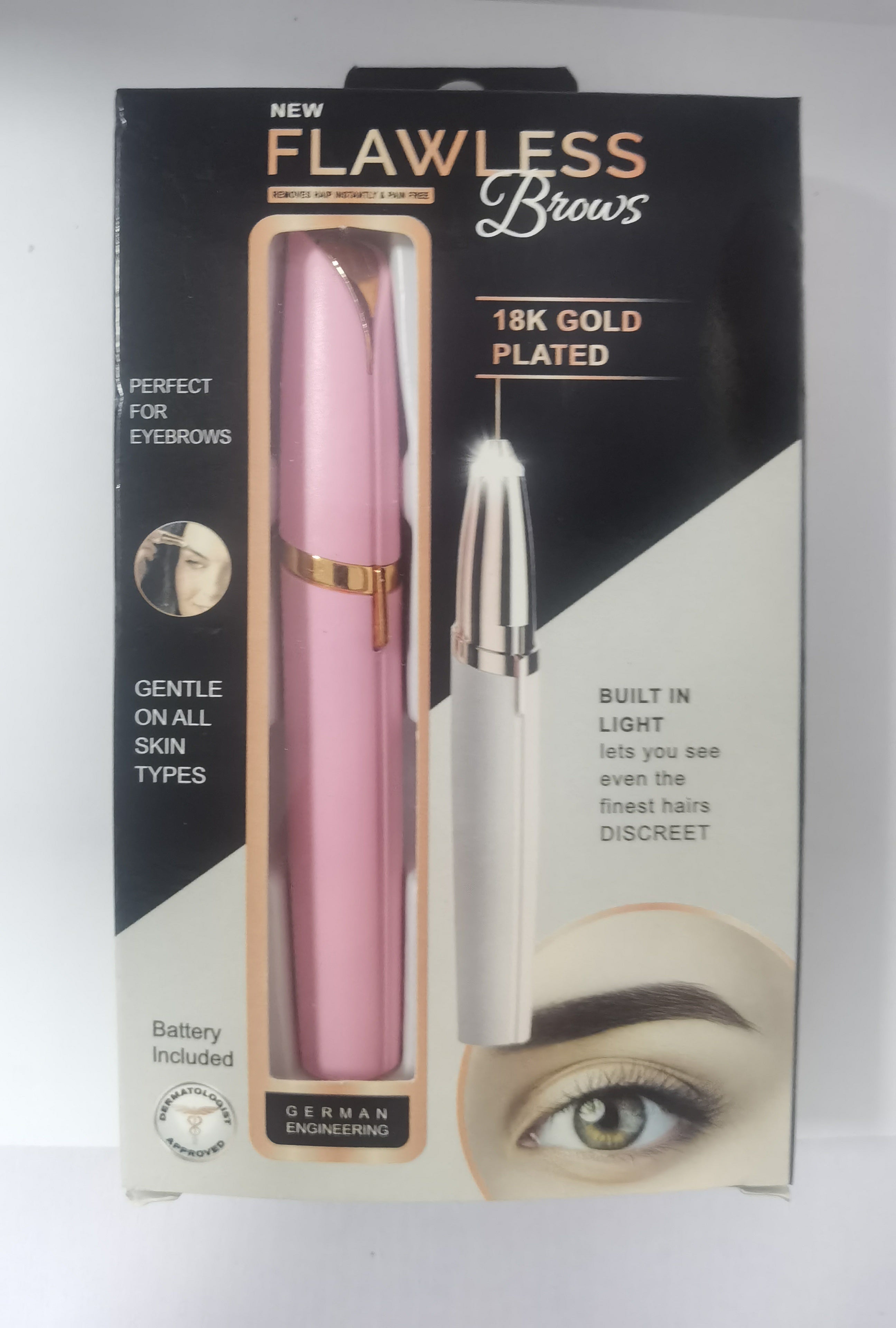 Depiladora eléctrica de cejas con luz LED – Indolora y portátil